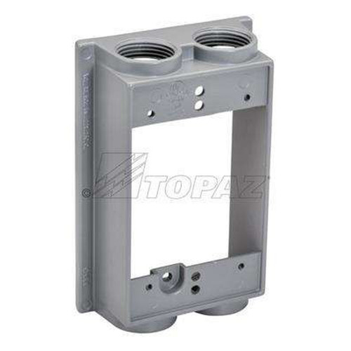 Topaz Lighting Single Gang Rectangle Extension Ring, 4-Hole, Aluminum with Powder Coat Finish