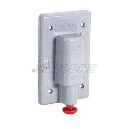 Topaz Lighting Weatherproof Schedule 40 PVC Plunger Switch Cover, Single Gang