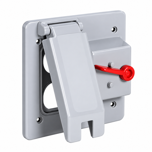Topaz Lighting Weatherproof Schedule 40 PVC Duplex & Toggle Switch Cover, Double Gang