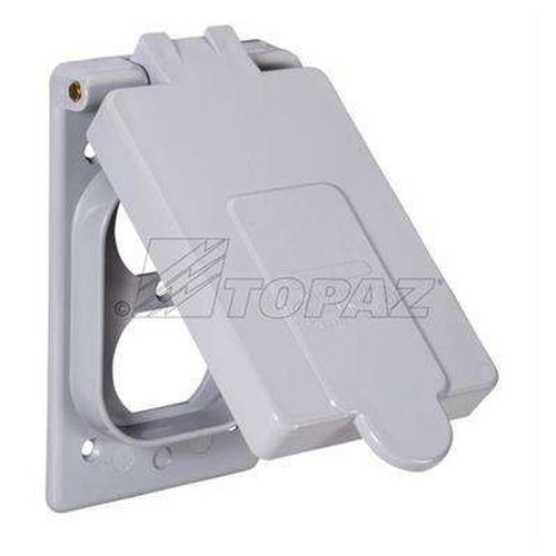 Topaz Lighting Weatherproof Schedule 40 PVC Duplex Receptacle Cover, Single Gang