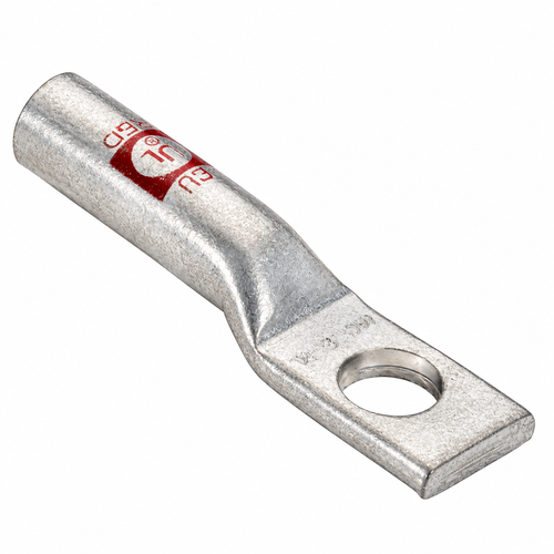 Topaz Lighting 2928 Two-Hole Long Barrel Compression Lug, 4/0 Wire, Tin-Plated Copper