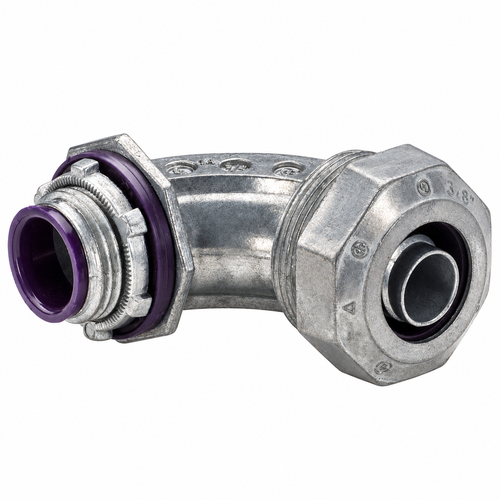 Topaz Lighting 231S-231S 45° Liquidtight Connector with Insulated Throat, Malleable Iron