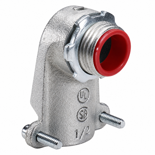 Topaz Lighting 104I Insulated Throat Squeeze-Type BX-Flex Connector, Malleable Iron