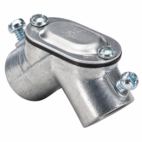 Topaz Lighting 161-382 90° EMT Set-Screw Pull Elbow, Zinc Die-Cast