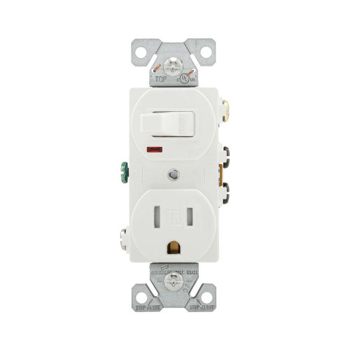 Cooper Wiring Devices Toggle Switch and Tamper-Resistant Duplex Receptacle Combo