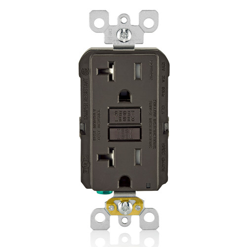Leviton GFTR2 Residential-Grade Slim Tamper-Resistant Monochromatic Self-Test GFCI Receptacle