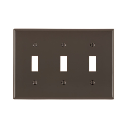 Leviton Thermoplastic Nylon Standard Size 3-Gang Device Mount Wallplate, 3-Toggle Switch