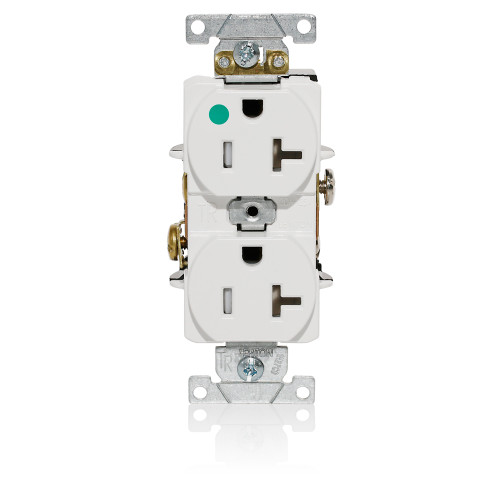 Leviton Heavy-Duty Tamper-Resistant Straight Blade Receptacle, 20-Amp 125-Volt, NEMA 5-20R, White