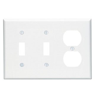Leviton Thermoset Midway Size 3-Gang Combination Wallplate/Faceplate