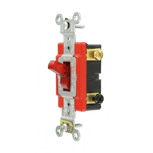 Leviton 3-Way Extra Heavy-Duty Industrial Grade Toggle Switch with Pilot Light, 20-Amp 120-Volt