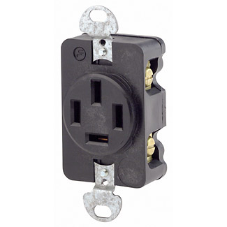 Leviton Industrial Grade Straight Blade Receptacle, 120/208V Y 3-Phase 20A