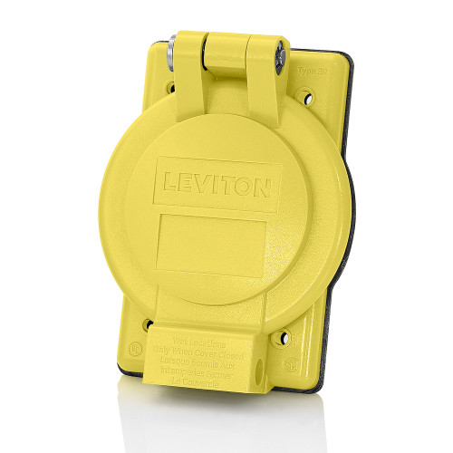 Leviton Glass-Filled Thermoplastic 1-Gang Industrial Grade Self-Closing Weatherproof Cover