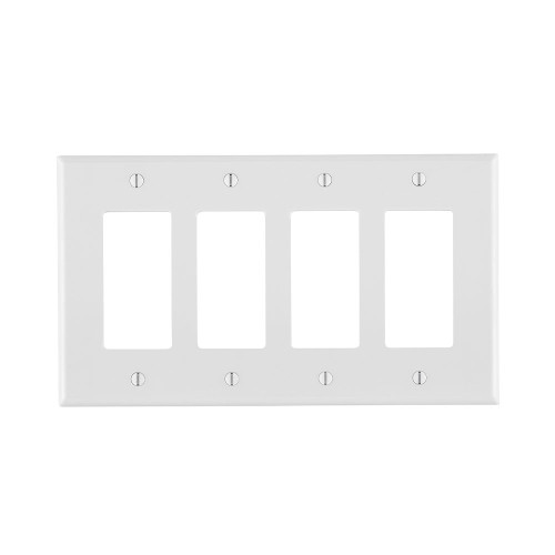 Leviton Thermoset Device Mount Midway 4-Gang Wallplate, 4-Decora/GFCI