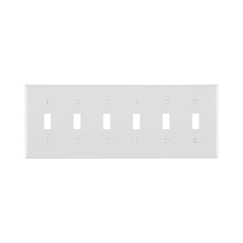 Leviton 6-Gang 6-Toggle Thermoplastic Nylon Wallplate