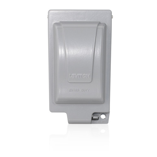 Leviton IUM1V-GY Die Cast Aluminum Weatherproof Extra-Duty Outlet Box Hood 6.83-Inch x 3.86-Inch x 3.3-Inch