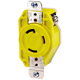 Leviton Industrial Grade Flush Mount Corrosion-Resistant Single Locking Receptacle