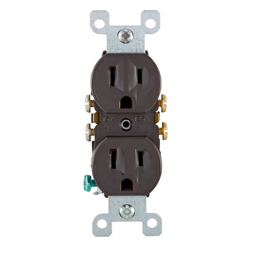 Leviton Residential Grade Impact-Resistant Straight Blade Duplex Receptacle, 15-Amp