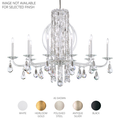 Schonbek SCH-RS8310N Siena 10 Light 40.5in x 30in Chandelier with Crystal Tusks