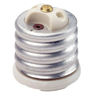 Leviton 8681 Mogul-to-Medium Base Incandescent Socket Adapter, 250V White