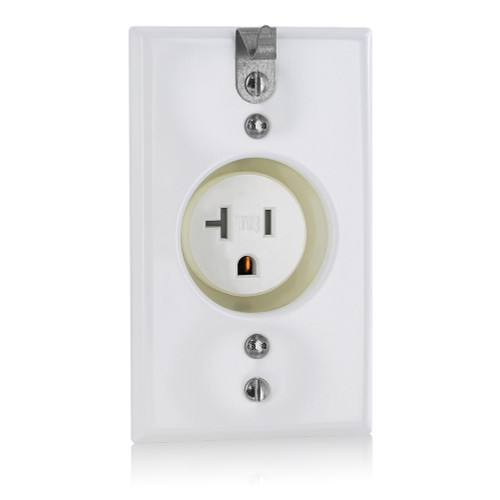 Leviton Straight Blade Single Receptacle, 20-Amp 125-Volt NEMA 5-20R, White