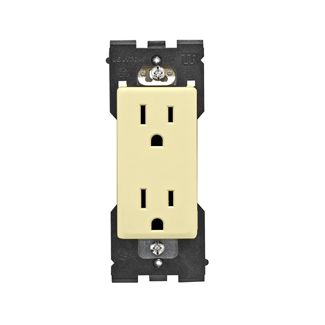 Leviton Renu Tamper-Resistant Duplex Outlet, 15A-125V, Self-Grounding