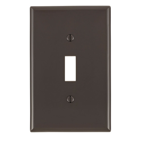 Leviton Thermoplastic Nylon Midway Toggle Switch Wallplate, Brown