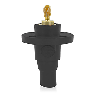 Leviton 90° Cam-Type Ball Nose Female Panel Receptacle, Black