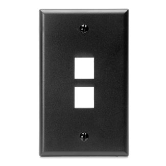 Leviton QuickPort ABS Plastic 1-Gang Wallplate, Black