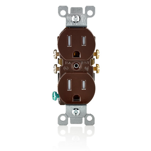Leviton Tamper-Resistant Straight Blade Duplex Receptacle, 15-Amp 125-Volt