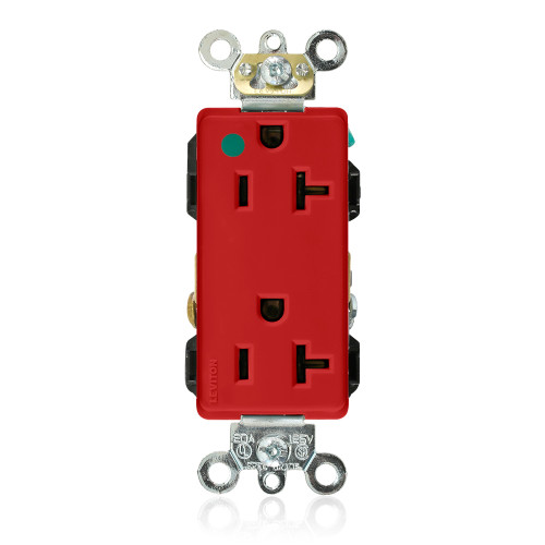 Leviton Hospital Grade Extra Heavy-Duty Straight Blade Duplex Receptacle, 20-Amp 125-Volt NEMA 5-20R