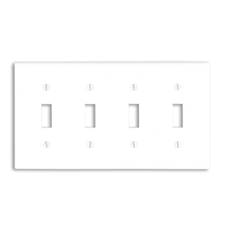 Leviton Thermoset 4-Gang Toggle Switch Wallplate, White