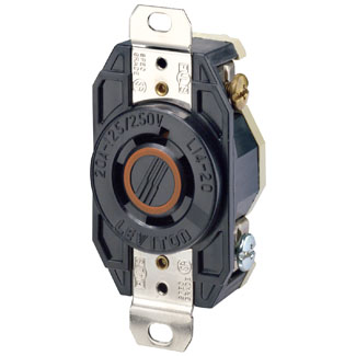 Leviton Industrial Grade Flush Mount Locking Receptacle, 20A 125/250V NEMA L14-20R