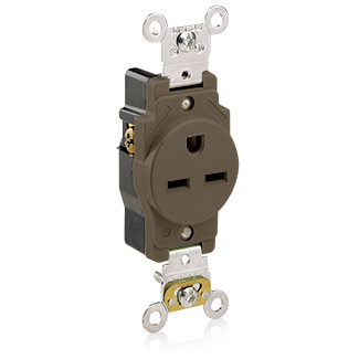 Leviton Commercial Grade Straight Blade Single Receptacle, Impact-Resistant
