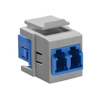Leviton QuickPort Duplex LC Fiber Adapter, SM/MM, Zirconia Ceramic Sleeve, Ivory