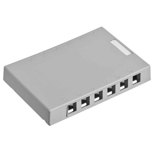Leviton Surface-Mount QuickPort Box, 12-Port, Grey