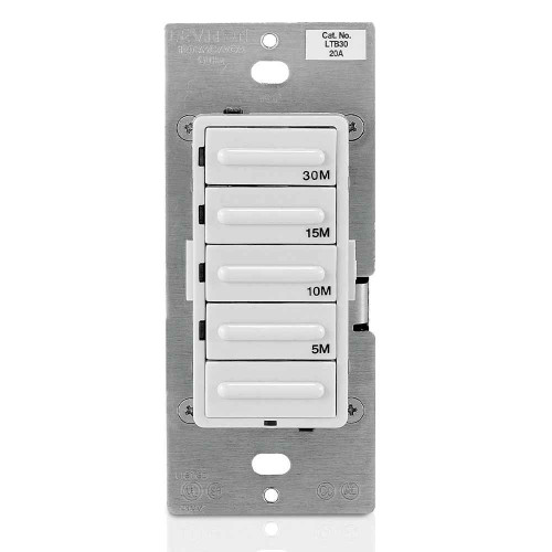 Leviton Decora Preset Countdown Timer, 20A Resistive/Inductive, 120VAC