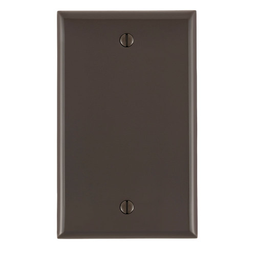 Leviton 1-Gang Blank Wallplate, Nylon, Brown