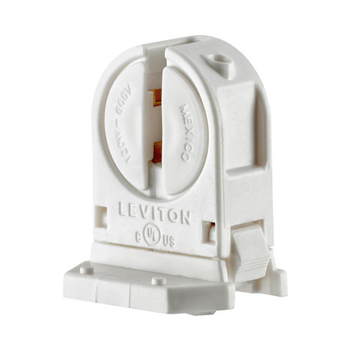 Leviton Miniature Base Low Profile Fluorescent Lampholder, 600V, White