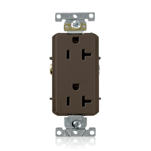 Leviton Heavy-Duty Narrow Body Duplex Receptacle, 20A 125V NEMA 5-20R