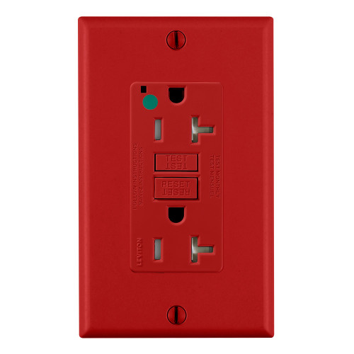 Leviton Slim Tamper-Resistant Self-Test GFCI Receptacle, Hospital Grade, 20A