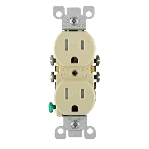 Leviton Tamper- and Weather-Resistant Duplex Receptacle, 15A 125V NEMA 5-15R
