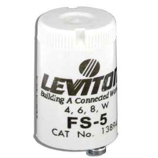 Leviton FS-5 Fluorescent Starter, 4W, 6W and 8W