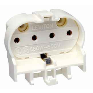 Leviton 2G11 4-Pin Twin Tube Fluorescent Lampholder, White