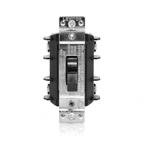 Leviton 436378 Industrial Grade Toggle AC Motor Starting Switch, 2-Pole, 600V
