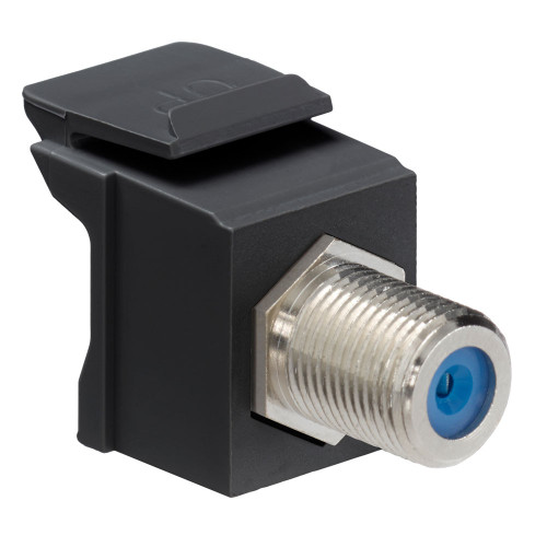 Leviton Plastic Feed-Through F-Connector, Nickel-Plated QuickPort Insert