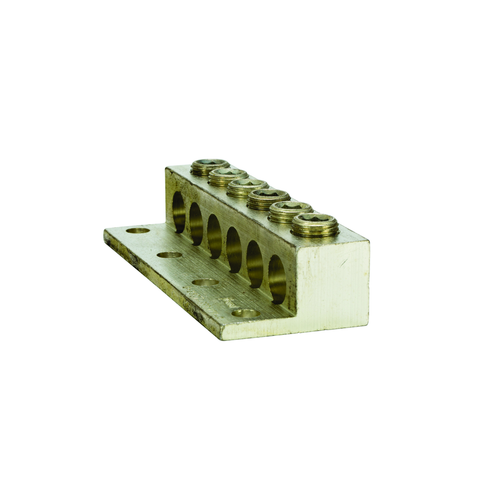 NSi Industries Aluminum Dual-Rated Transformer Lug, 6-Port, 350 MCM - 6 AWG
