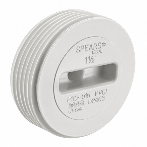 Spears PVC DWV Flush Cleanout Plug, MPT