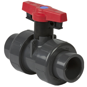 Spears True Union 2000 Industrial PVC Ball Valve, SOC/FPT, FKM Seal