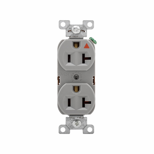 Eaton Arrow Hart Heavy-Duty Industrial Duplex Receptacle, 20A, 125V, Nylon, White