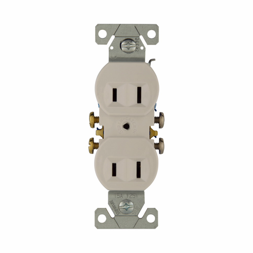 Eaton Residential Grade Duplex Receptacle, 15A 125V, Thermoplastic